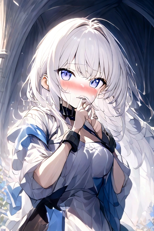 Anime. Azur Lane. Belfast. Housemaid. Slave. Slave collar. Shackles. Maid uniform. Cold. Runny nose. Nasal mucus. Snot. Sneezing. Heat. Heat. Fever. Sneeze. Sneeze snot. Snot flows from the nose. Itchy nose. Wants to fix it. I have to sneeze. She sneezed. Snot flew out of her nose. Snot flows from her nose after sneezing. Embarrassment. Blush. Handkerchief. He sneezes, covering his nose with his hand. Blows his nose. Clumsy. Virgin. Period. Standing. Full height. Full body. NSFW. Sneeze fetish. Ultra detail. 8k. Wax permit. Excellent quality.