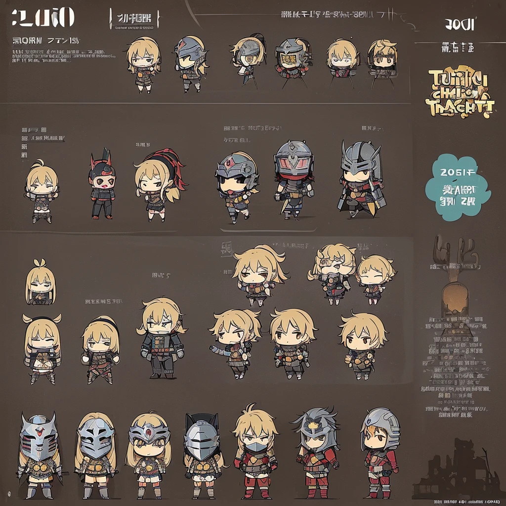 ((((Chibi Character、Character sheet 5 people))))、(((Iron Mask、Iron helmet、Iron Mask))),、Highest quality, Best Quality,Best illustrationedieval Armor、Medieval Knight、Full grey armor、(((20-year-old male)))、battlefield、wasteland、(((Living in the desert)))、(Simple Background)、(Mr.々Expression)