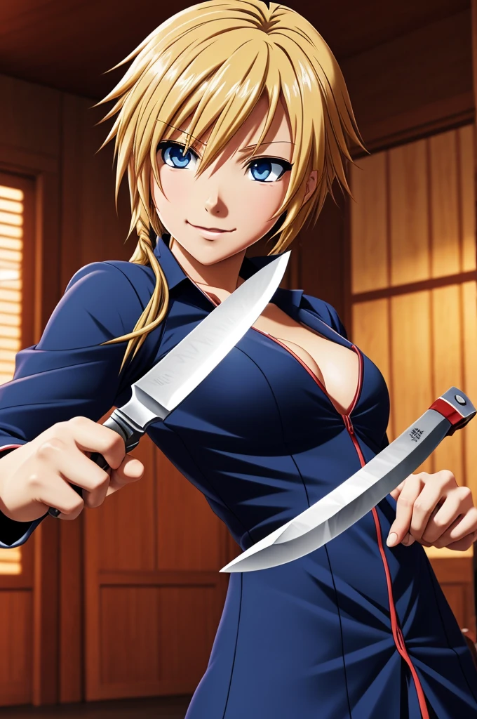 Anime image holding a knife 