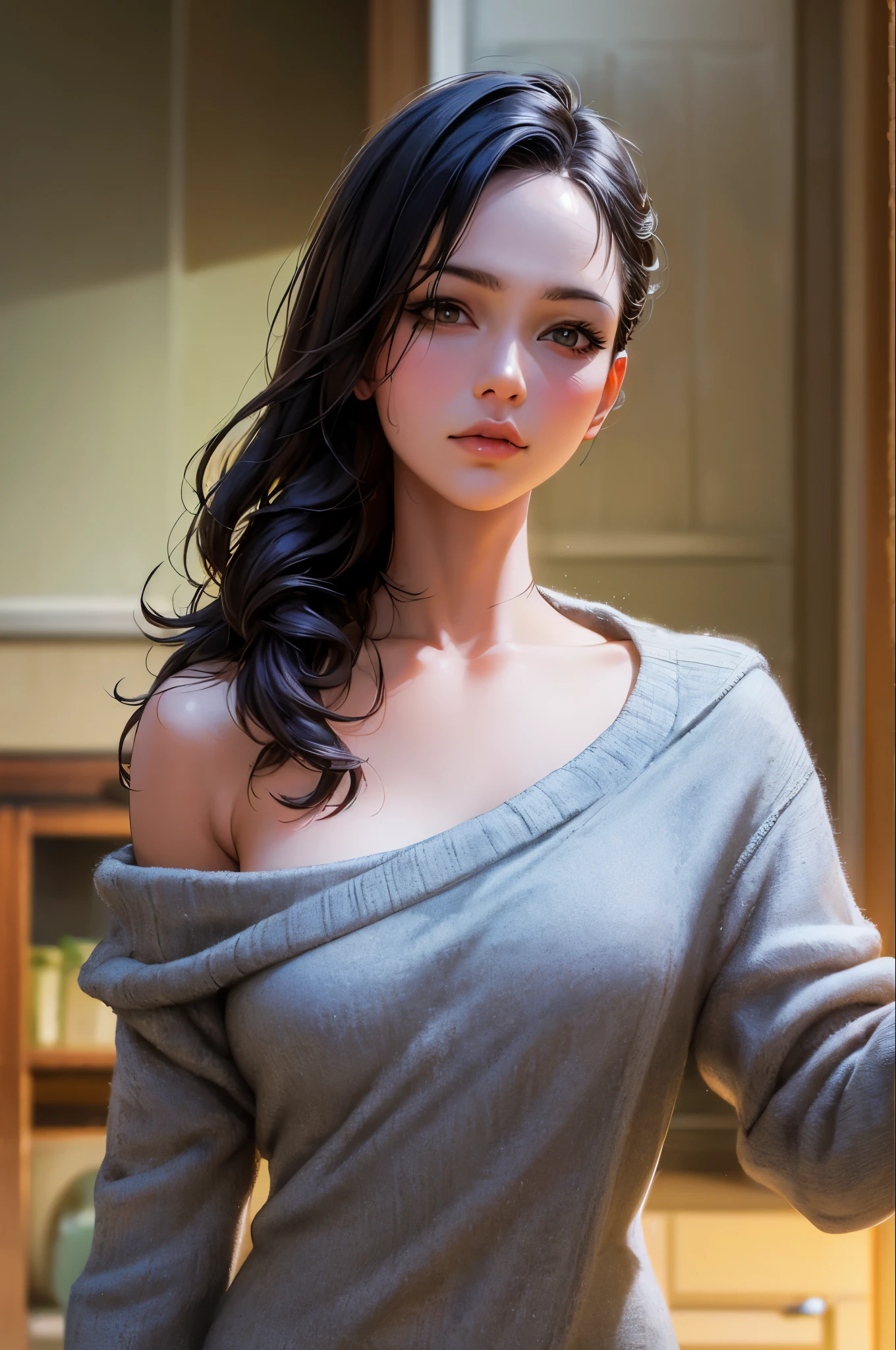 Highest quality, masterpiece, Ultra-high resolution, (Realistic:1.4), RAW Photos, One girl, Off the shoulder