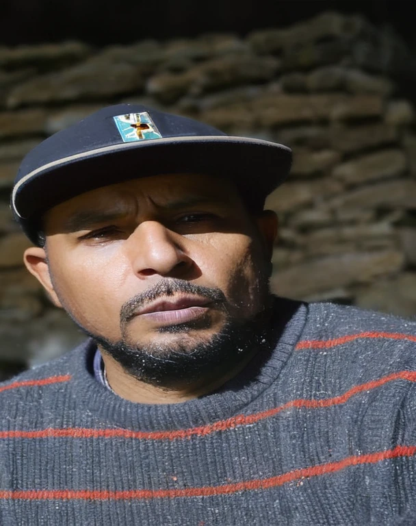 There's a man in a hat and sweater, taken at the beginning of 2020, profile pic, inspired by Mustafa Rakim, sitting down, photo of a man, profile image, profile imageture, Portrait photo 8 K, photographic portrait, george pemba, profile image, contemplating, Portrait photo, non-final run of 2010