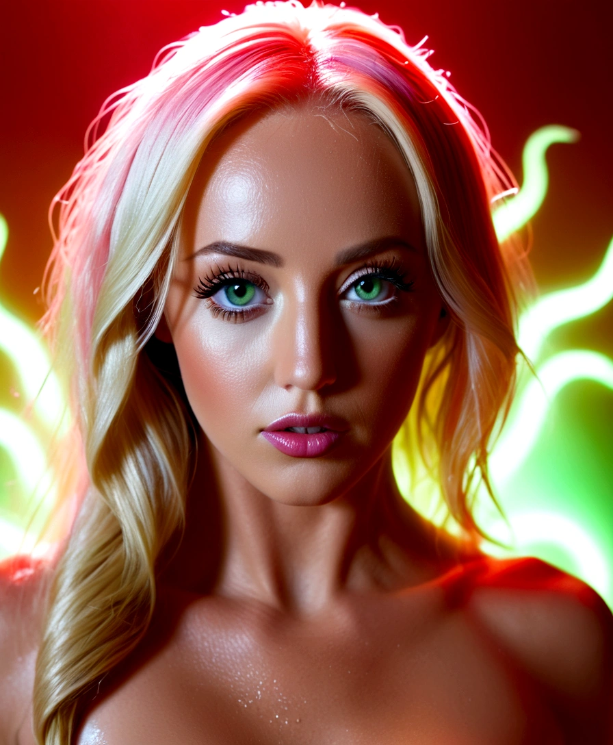 (Subject 1:A stunning WWE superstar Summer Rae, onboard a bio organic UFO, Rae is naked (nude), the room is lit with a dull green glow, red lights blink, sensor tendrils wiggle all over Summer Rae spraying her with a disinfectant foam, the aliens are having the tentacles wash everywhere on Summer Rae to kill microbes (best quality,4k,8k,highres,masterpiece:1.2),ultra-detailed,(realistic,photorealistic,photo-realistic:1.37),beautiful detailed eyes,beautiful detailed lips,extremely detailed eyes and face,longeyelashes,gorgeous woman, slightly confused, entranced expression, decontamination bath head to toe, dynamic pose,dramatic shadows,vibrant colors,cinematic composition)
