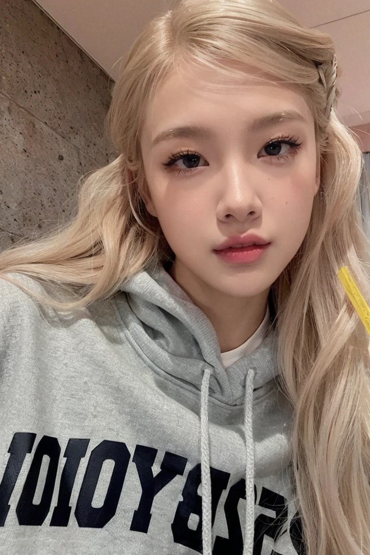 blonder woman, Rosé Blackpink, long blonde hair 