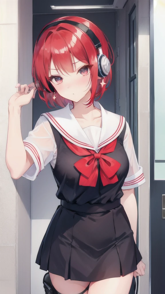 The main girl is beautiful and cute, traditional uniform, neat and clean coordination, "neat and bright uniform coordination", full body, full body illustration, best illustration, realistic and elaborate uniform, high school uniform, elementary school student, ((highest quality)), ((masterpiece)), (detail: 1.4), anatomical, award-winning concept art, beautiful, fine details, portrait, look viewer, (full body display)), 1 girl, full body, solo, 6 years old, elementary school student, child actor, red hair, red hair, short hair, red eyes, big eyes, cute underwear, panties, long skirt, silk material panties, wet shirt, wet clothes, skirt lift, blush, classroom, navel out, clothes lift, easy background, lifting clothes, white shirt, uniform, sailor suit, Japan cute uniform, look away, short sleeves, loli, elementary, The main girl is beautiful and cute, loli, baby face, cute, young, young appearance, fantastic visual depiction, professional effect, beautiful girl, petite girl, sweaty transparent clothes, unevenness, absurdity, unevenness, the oldest girls' school Japan based on Christianity along with the girls' school, "very cute with traditional uniform", "very cute sailor suit for both summer and winter clothes", Loafers, red hair, red eyes, traditional uniform, neat and clean outfit, "In line with our school's educational policy of "nurturing independent women", the beauty of intelligent and dignified women is expressed in uniforms.