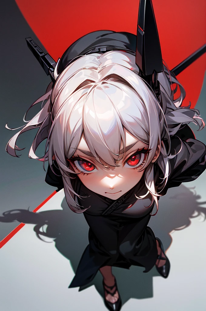 (extremely detailed CG unity 8k wallpaper),(masterpiece), (best quality), (ultra-detailed), (best illustration),(best shadow), (sharp eyeliner, eyeshadow, detailed eyes:1.1),, ,BREAK, IWS2000, women, black short hair, red eyes, evil face, black maid, assassin