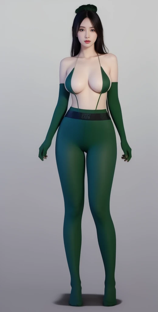 Dark green hip-covering pantyhose,Dark green stockings,Dark green stockings,Dark green pantyhose,super detailing,hyper HD,A high resolution,1080p,Anatomically correct,acurate,Colossal ,Upturned buttocks,body coordination,Portrait photos,Slender thighs,Delicatemakeup,Best quality at best, tmasterpiece, 超A high resolution, RAW photogr, Beautiful and beautiful,deepshadow, (realisticlying:1.4), full-body composition, Striking perspective,barechested