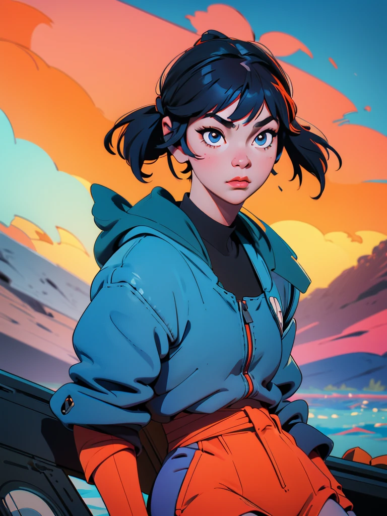 fille arafée allongée dans son lit avec des écouteurs et regardant son téléphone, art numérique by Ilya Kuvshinov, tumblr, art numérique, art numérique Ilya Kuvshinov, écouter de la musique à 2 heures du matin, Ilya Kuvshinov. 4k, ( Ilya Kuvshinov ), fille lofi, Ilya Kuvshinov landscape