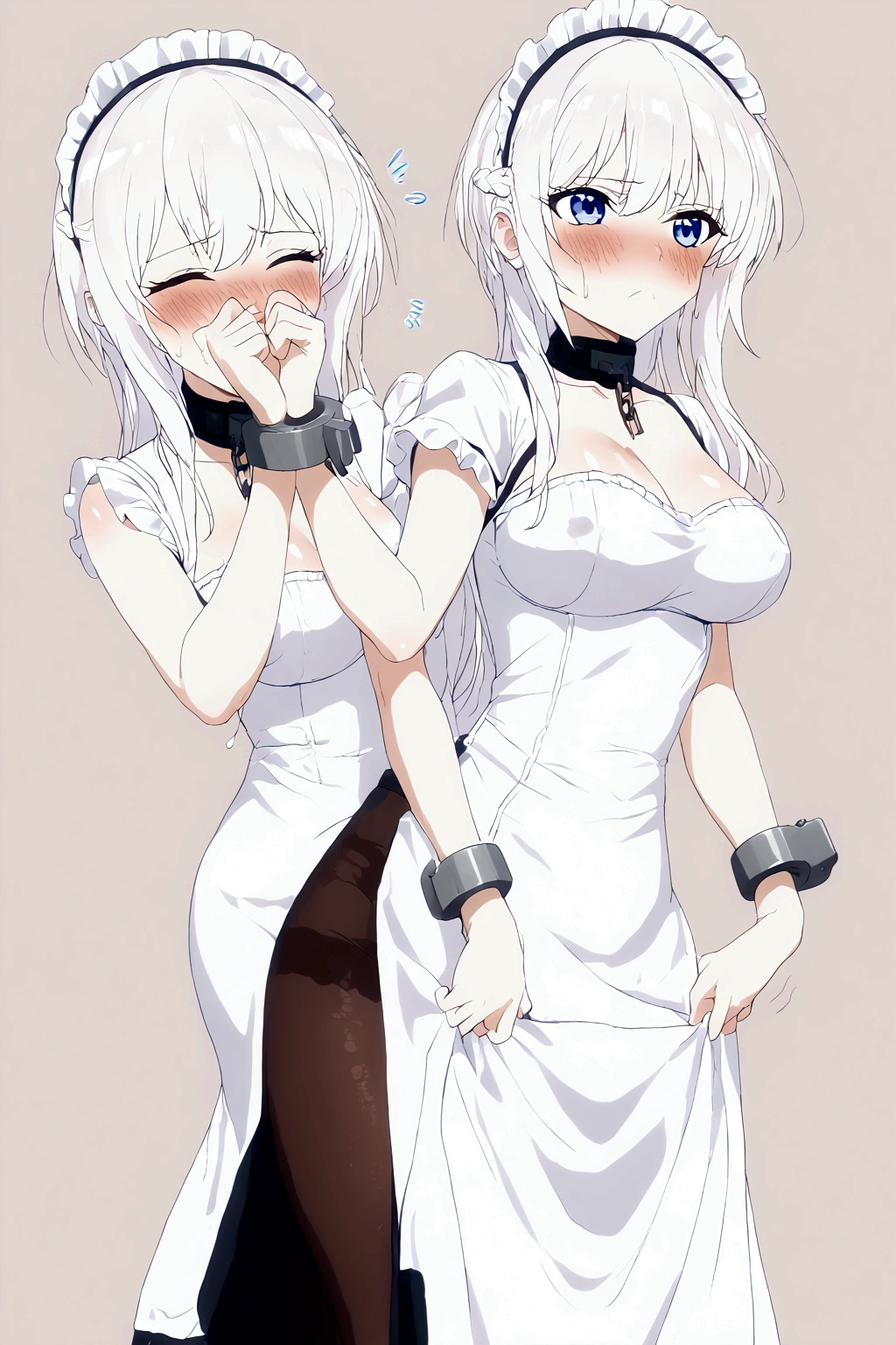 Anime. Azur Lane. Belfast. Housemaid. Slave. Slave collar. Shackles. Maid uniform. Cold. Runny nose. Nasal mucus. Snot. Sneezing. Heat. Heat. Fever. Sneeze. Sneeze standing. Sneeze snot. Snot flows from the nose. Itchy nose. Wants to fix it. I have to sneeze. She sneezed. Snot flew out of her nose. Snot flows from her nose after sneezing. Embarrassment. Blush. Handkerchief. He sneezes, covering his nose with his hand. Blows his nose. Clumsy. Virgin. Period. Standing. Full height. Full body. NSFW. Sneeze fetish. Ultra detail. 8k. Wax permit. Excellent quality.