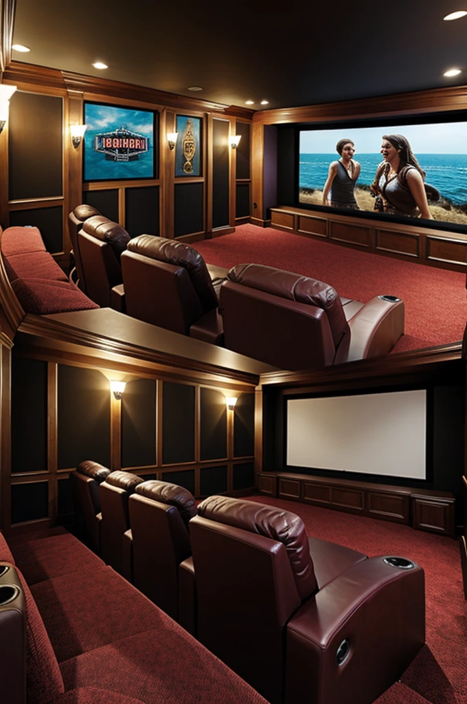 Makes a picture of a home theater