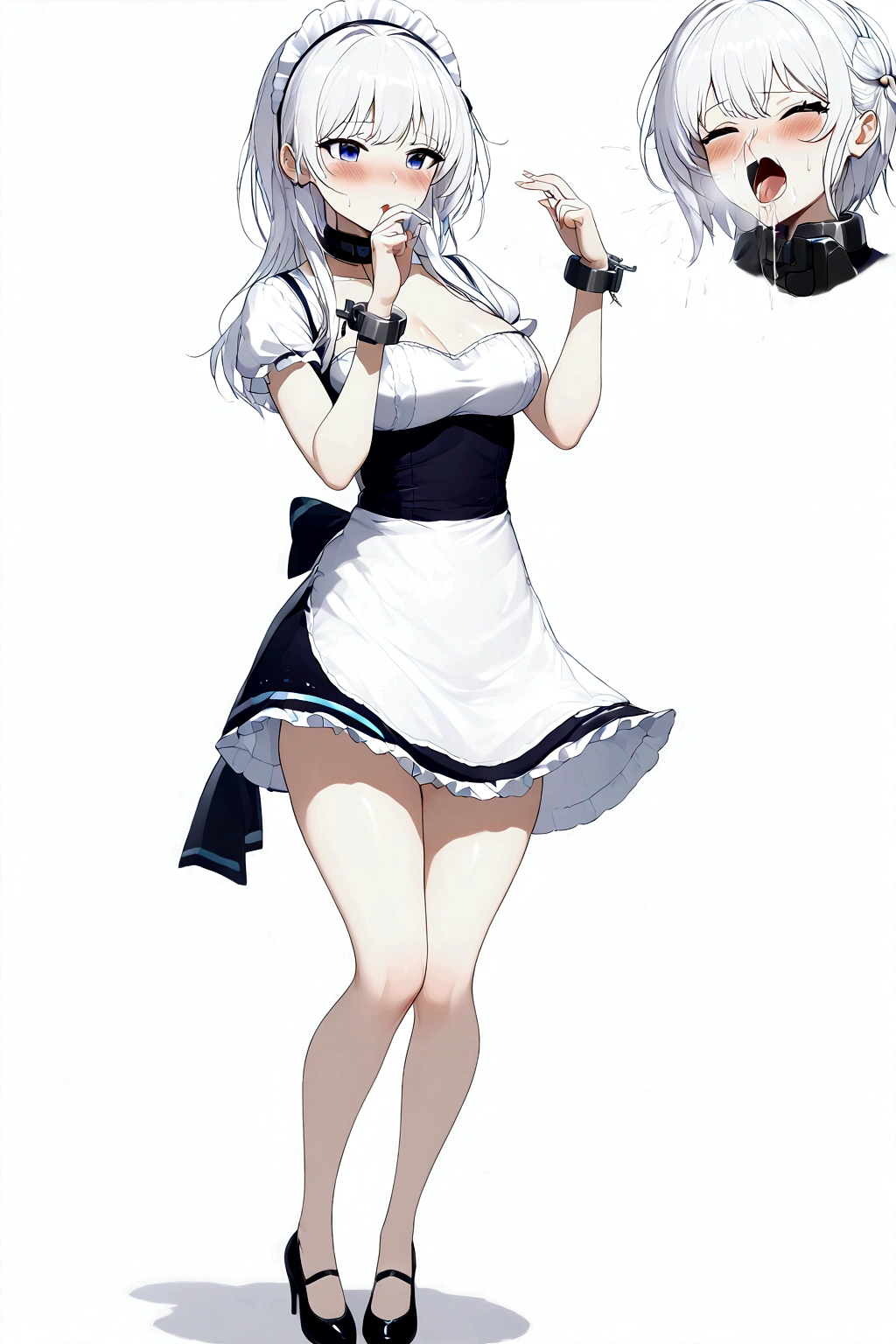 Anime. Azur Lane. 1 girl. Belfast. Housemaid. Slave. Slave collar. Shackles. Maid uniform. Cold. Runny nose. Nasal mucus. Snot. Sneezing. Heat. Heat. Fever. Sneeze. Sneeze standing. Sneeze snot. Snot flows from the nose. Itchy nose. Wants to fix it. I have to sneeze. She sneezed. Snot flew out of her nose. Snot flows from her nose after sneezing. Embarrassment. Blush. Handkerchief. He sneezes, covering his nose with his hand. Blows his nose. Clumsy. Virgin. Period. Standing. Full height. Full body. NSFW. Sneeze fetish. Ultra detail. 8k. Wax permit. Excellent quality.