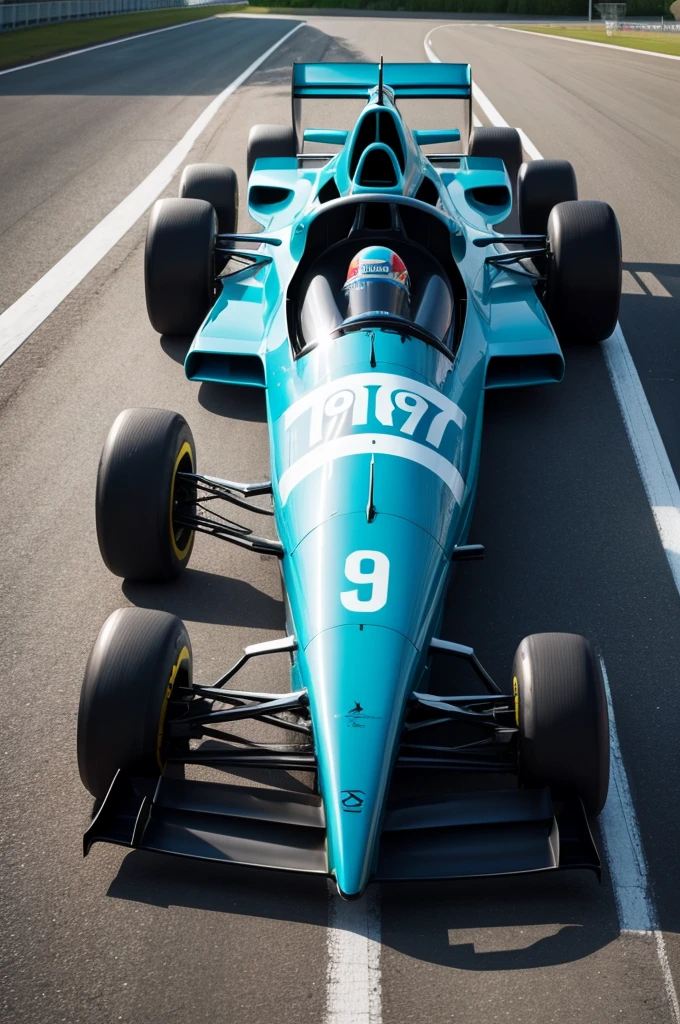 1977 Formula 1 car, cyan and black