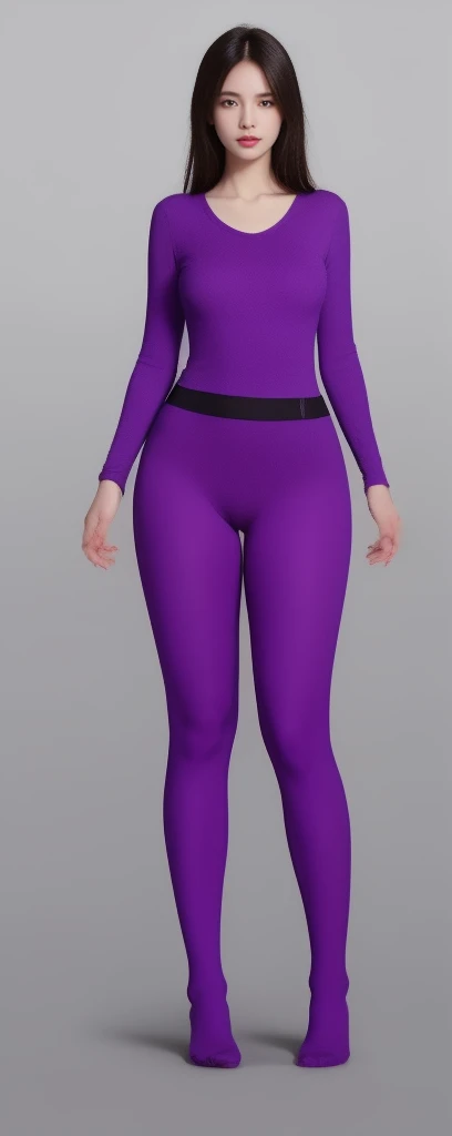 A female soldier,Thick purple pantyhose,Bright purple stockings,Purple stockings,Purple hips wrapped socks,Cocked buttocks,huge uper detail,hyper HD,A high resolution,1080p,Anatomically correct,ccurate,Physical coordination,Photo portrait,slender thiest quality, Masterpiece, 超A high resolution, RAW photo, Beautiful and aesthetic,deepshadow, (Photorealistic:1.4), full-body composition, Striking perspective