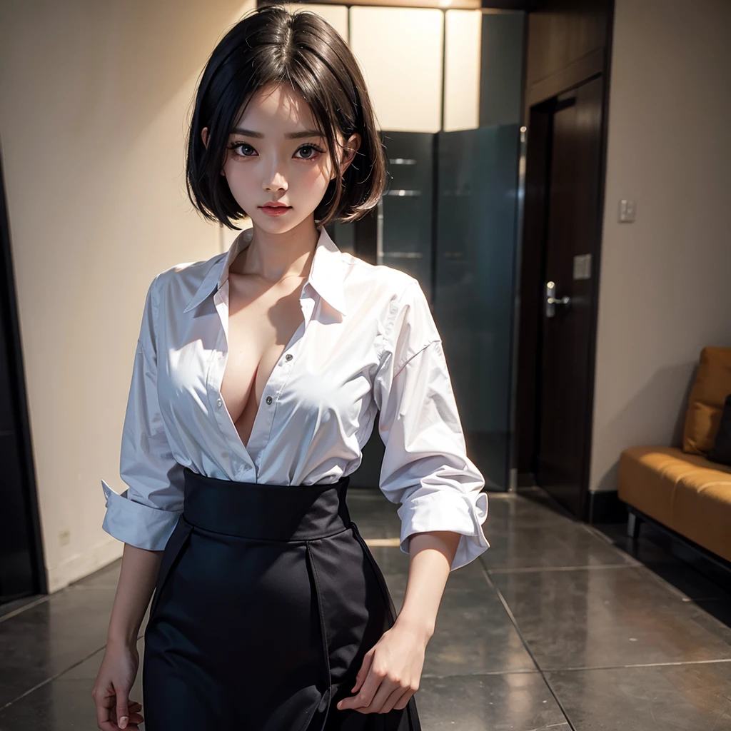 she doesn't wearing shirt