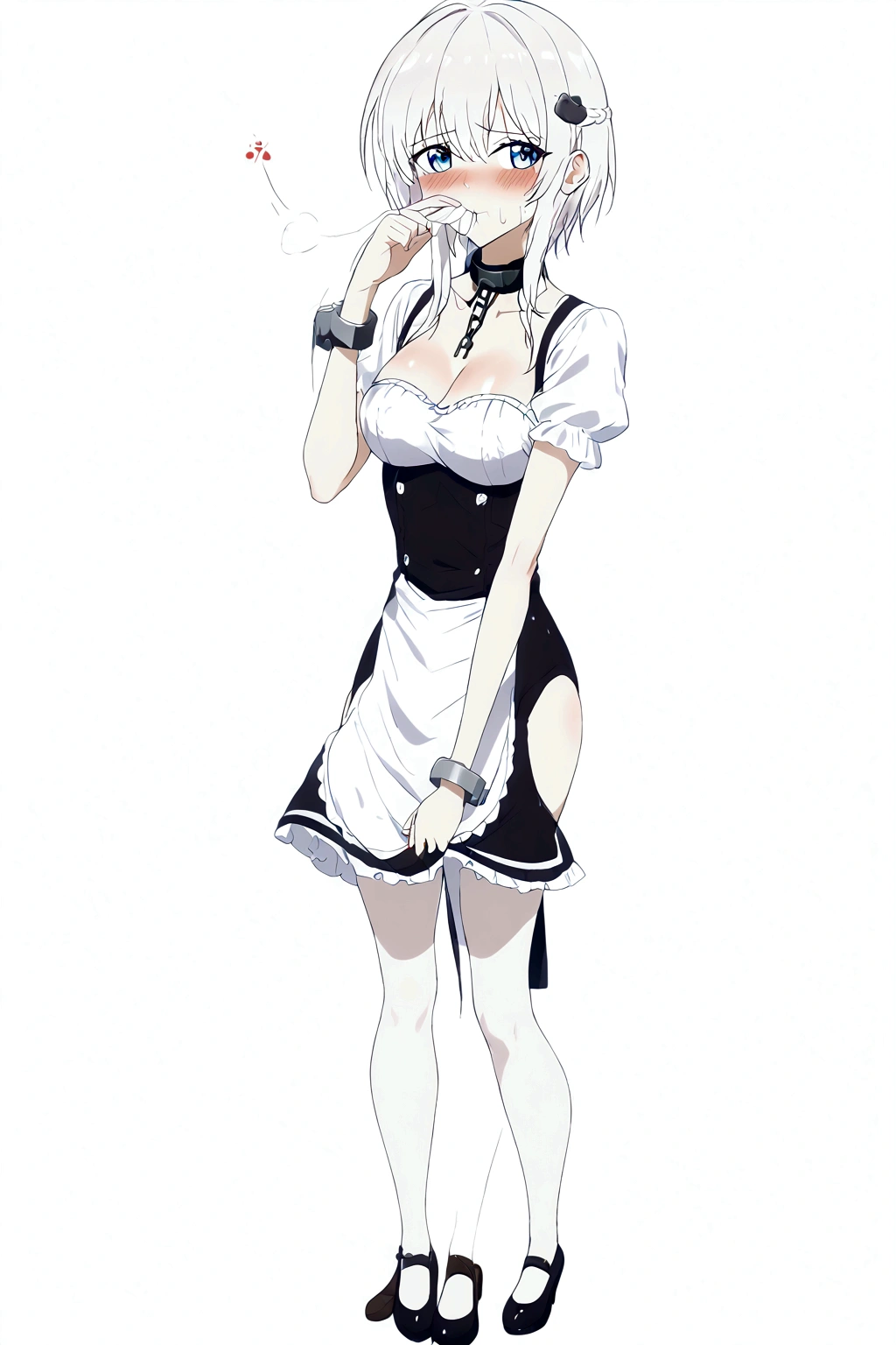 Anime. Azur Lane. Belfast. Housemaid. Slave. Slave collar. Shackles. Maid uniform. Cold. Runny nose. Nasal mucus. Snot. Sneezing. Heat. Heat. Fever. Sneeze. Sneeze standing. Sneeze snot. Snot flows from the nose. Itchy nose. Wants to fix it. I have to sneeze. She sneezed. Snot flew out of her nose. Snot flows from her nose after sneezing. Embarrassment. Blush. Handkerchief. He sneezes, covering his nose with his hand. Blows his nose. Clumsy. Virgin. Period. Standing. Full height. Full body. NSFW. Sneeze fetish. Ultra detail. 8k. Wax permit. Excellent quality.