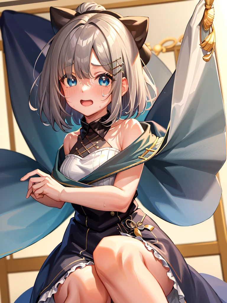(masterpiece、Highest quality:1.2),solo, One Girl, Sumire Kaga, Virtual YouTuber, Laughter, Mouth closed, Look at the viewers, short hair, hair ornaments, Bunny girl,Bunny girlのコスプレ,(((((Anime Style)))))、(((cute)))、(((sweating)))、(((solo)))、(((Glowing Skin)))