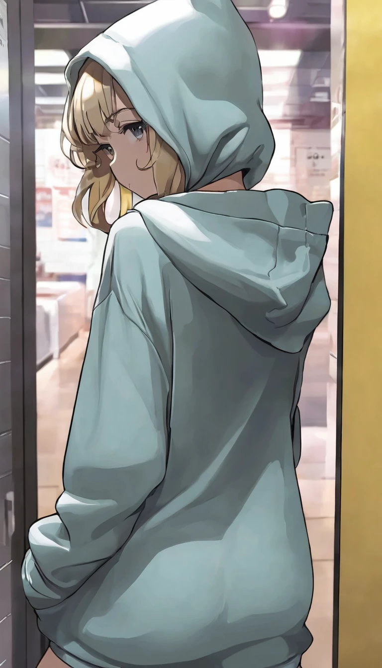 Browsing Caution,Only one person,(Petite),Back view,Turn your butt,lips,Sweat,White Breath Hoodie,The gaze of the viewer,A begging expression,(Cumshot Bukkake)