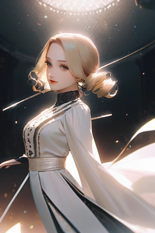 ((Лучшее качество)), ((шедевр)), (подробный), .saber, medium breasts, pretty face,elegant