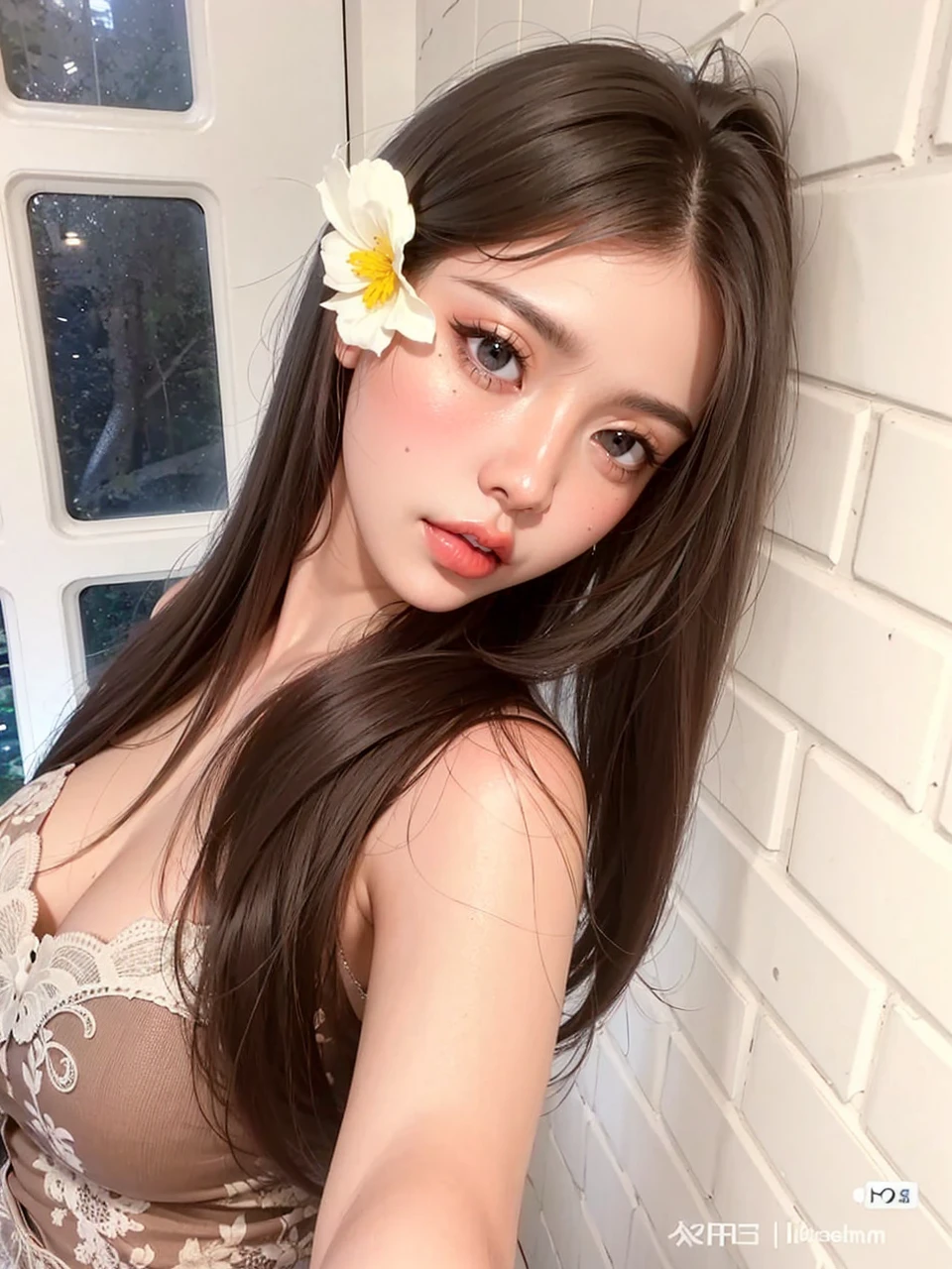 a close-up of a woman with a flower in her hair, beautiful chinese model, beautiful asian girl, Beautiful young Korean woman, lindo rosto delicado, beautiful south korean woman, Asian with long blonde hair, xintong chen, wenfei you, Beautiful young Korean woman, beautiful aesthetic face, sha xi, with a cute face - beautiful, cute face girl