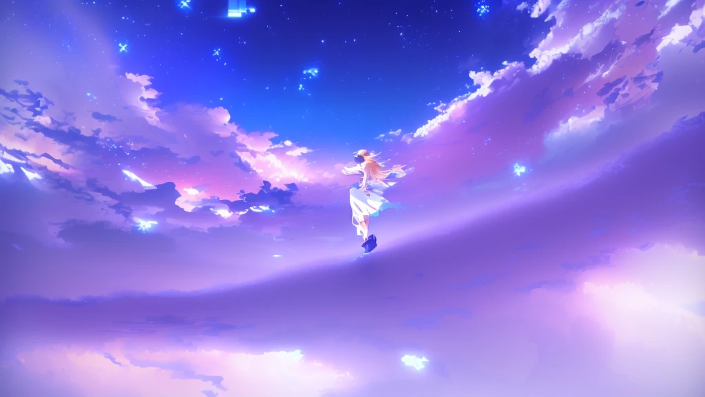 anime, A girl in a white dress floats in the water, Makoto Shinkai Cyril Rolland, anime girl walking on water, anime movie background, beautiful anime scene, today's featured anime still, anime film still, screenshot from the anime film, anime still film anime shikishi, star(null) starry_null