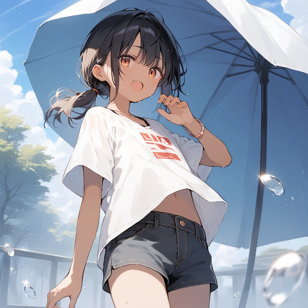 score_9, score_8_up, score_7_up, source_anime, best quality, masterpiece, official art, absurdres, highres, ultra-detailed,waifu2x,Collection: Slice of Life,break,1girl, fantasy world, short hair, glasses, small breasts, cap, tank top, cargo pants, sweat, open mouth,smile, outdoors, wind, break,(clear line illustration:1.2),very high resolution, very aesthetic, super detailed skin, Best sexual lighting powered by famous artist, 8k,cute picture,beauty illustration,photoshop_(medium),,(Detailed Lighting),best anime 8k konachan wallpaper, pixiv contest winner, 