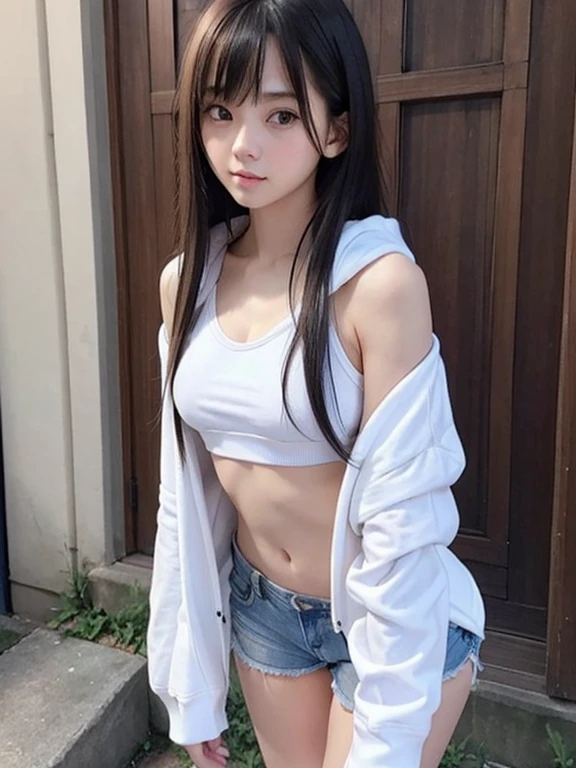 Slim waist，About ，The belly button is visible，Japanese women，Black Hair，low length，poor breasts，Small breasts，Small breasts，Dairy-free，Are thin，slender，skinny，Raised ribs，Playing with a Western-style toilet seat，View your viewers，sit，Spread your legs