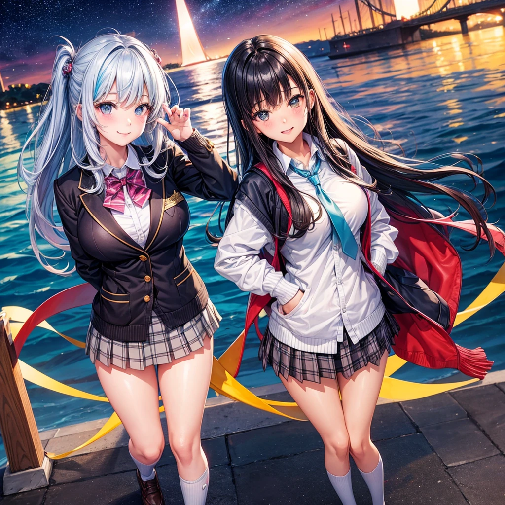 middle School girls，smile，Beautiful girls，The best quality to get you horny，Hands in pockets，Several girls are depicted，Multi-colored hair，Perfect Girl，Super cute girl，Ocean，Starry sky background，Cute uniform，blazer，School festival，Wearing a cardigan，Long Hair、Sparkling eyes，She has her bangs down，Colorful，Ultra HD，Young girl，sex，Naughty Girls，Full body image，Big Breasts，Beautiful Girl&#39;s Paradise，Beautiful Girl Country，High-dimensional beautiful girl，A beautiful girl who transcends everything，So beautiful，Absurd，Beautiful girls，