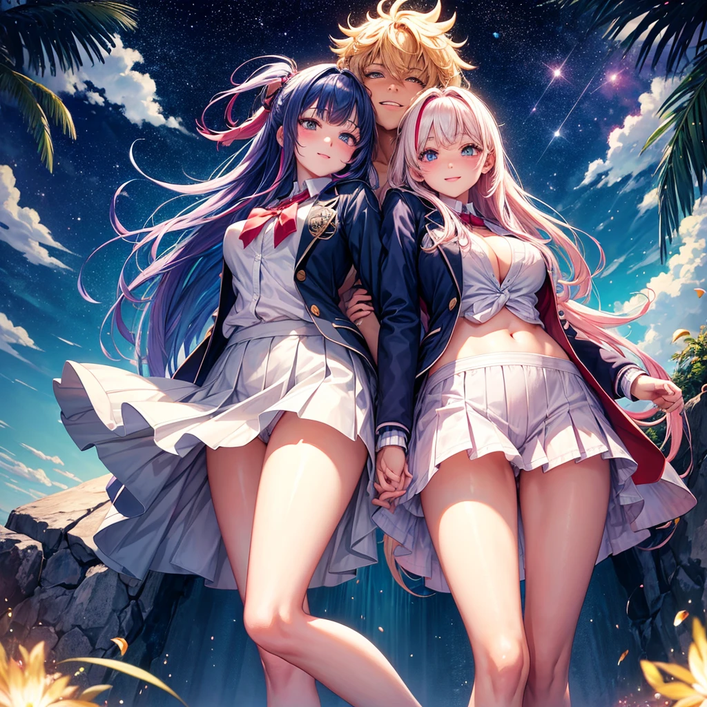 middle School girls，smile，Beautiful girls，The best quality to get you horny，Hands in pockets，Several girls are depicted，Multi-colored hair，Perfect Girl，Super cute girl，Ocean，Starry sky background，Cute uniform，blazer，School festival，Wearing a cardigan，Long Hair、Sparkling eyes，She has her bangs down，Colorful，Ultra HD，Young girl，sex，Naughty Girls，Full body image，Big Breasts，Beautiful Girl&#39;s Paradise，Beautiful Girl Country，High-dimensional beautiful girl，A beautiful girl who transcends everything，So beautiful，Absurd，Beautiful girls，