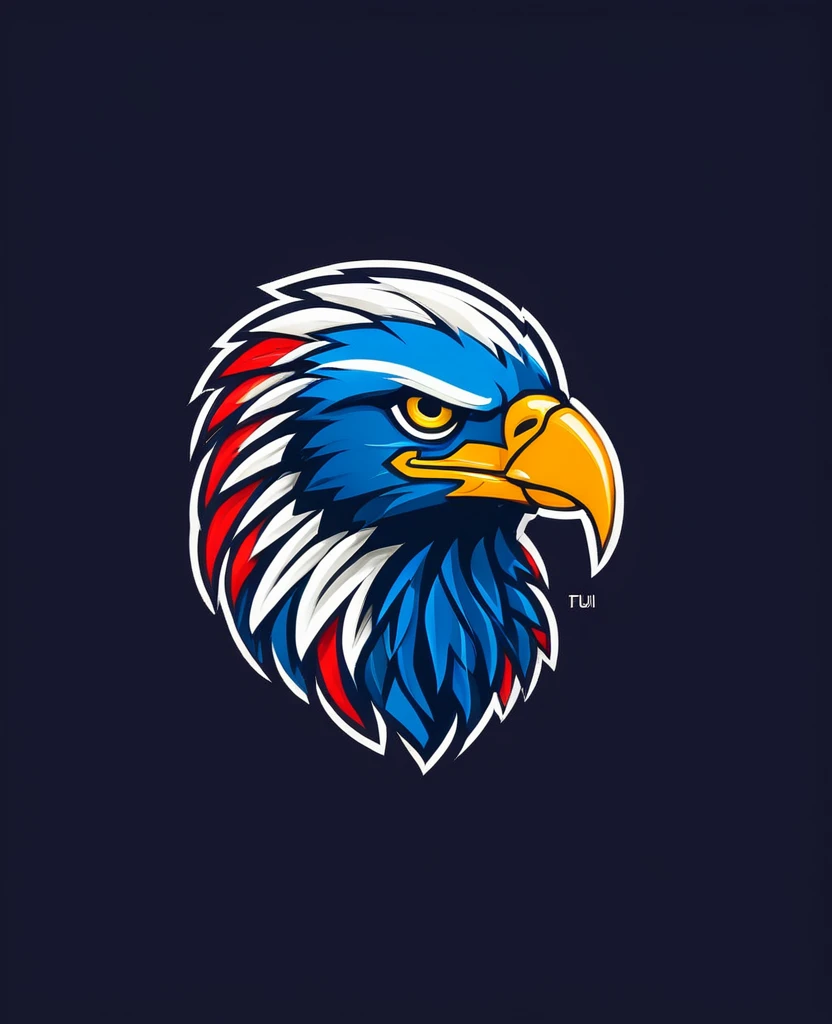 Eagle American mascot flat design style