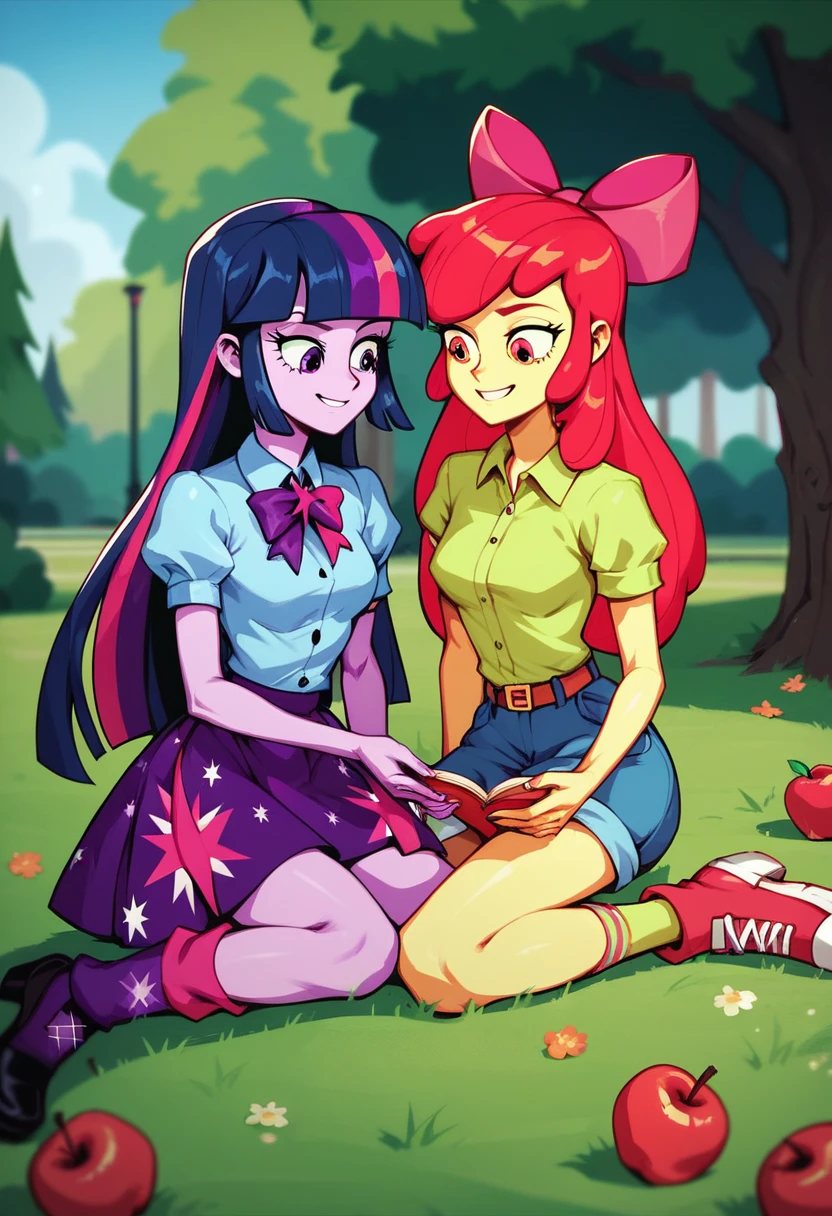 ((High Quality Image 10k)) ((Perfect Cartoon Autonomy 10k)) Masterpiece, Twilight Sparkle and Apple Bloom are naked, two girls only, (below 1.2) Apple Bloom is letting Twilight Sparkle Suck on her big Feet at the park, Twilight Sparkle and Apple Bloom Equestria Girls, Twilight Sparkle is enjoying herself While sucking on Apple Blooms feet, Apple Bloom has a smug grin on her face While Twilight Sparkle is enjoying Sucking on Apple Blooms Feet, Twilight Sparkle and Apple Bloom, cuerpo completo, high resolusion