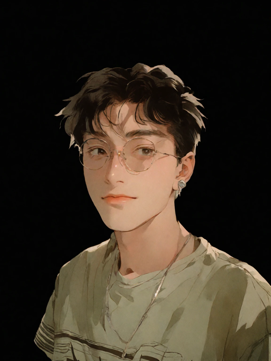 Young 18 year old boy, 80s anime style, flat-colors, chave visual, Vibrant, studio anime, highy detailed