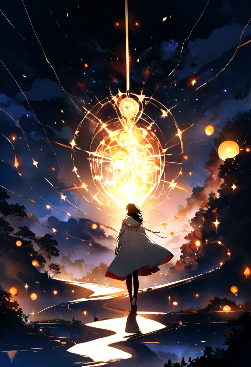 profile image, where the character follows the infinite path of knowledge (path with a flashy lamp at the end of the road), discovering the world