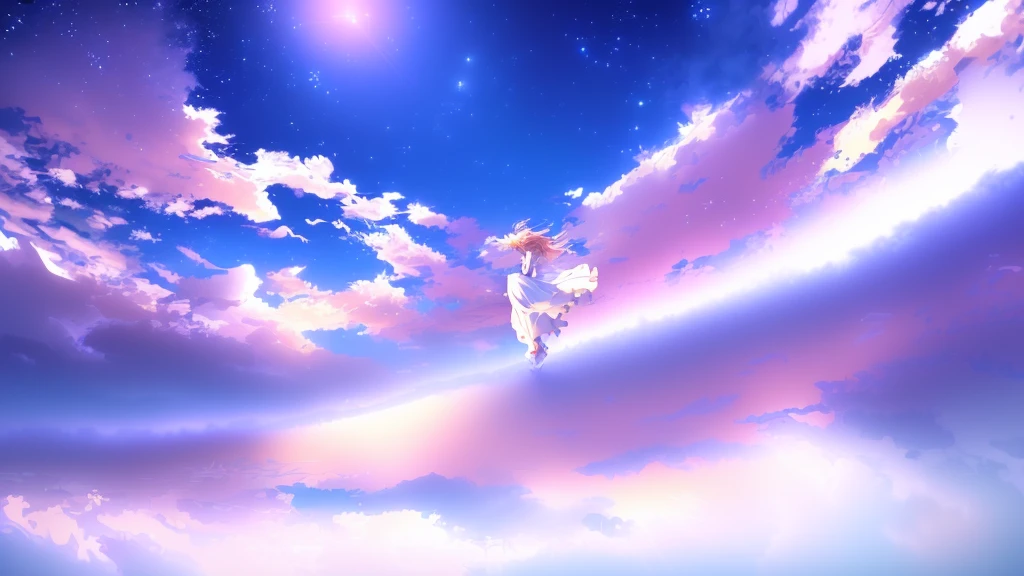 anime, A girl in a white dress floats in the water, Makoto Shinkai Cyril Rolland, anime girl walking on water, anime movie background, beautiful anime scene, today's featured anime still, anime film still, screenshot from the anime film, anime still film anime shikishi, star(null) starry_null