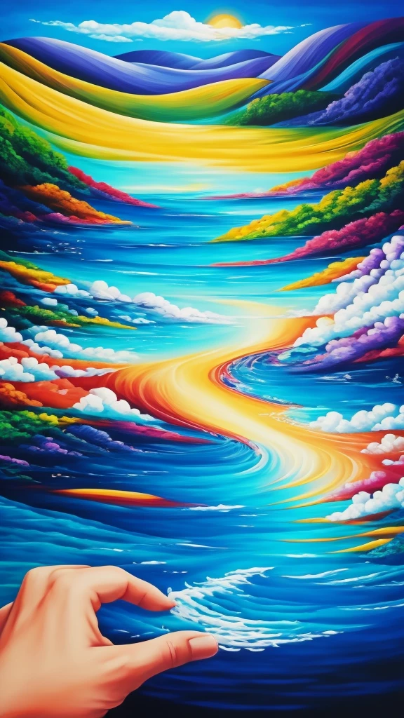 create a surreal painting titled touch