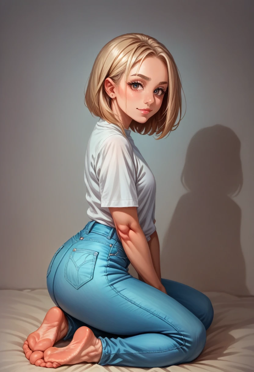 (Best Quality, Masterpiece),sexy, erotic, 1girl, 18 years old, Contempt, pride, short hair, ((blue eyes)), looking at viewer, looking at viewer, warm light, ((( panties))), ((layed back)), (small breasts), ((masturbation)), ((yawn)), ((nude)), (cum), sweat