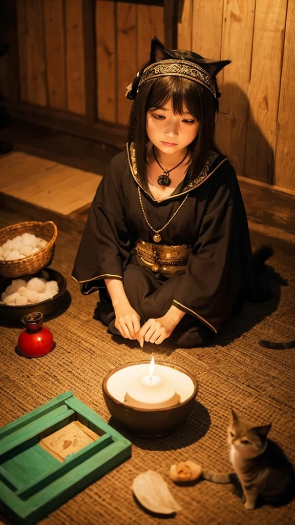 Cat fortune teller、mysterious、cute