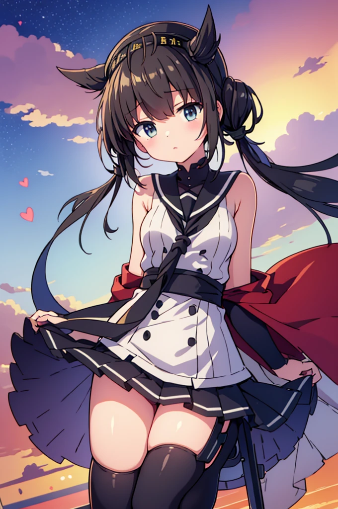hatuduki,kancolle,Personage as the main perspective, legs, heart,