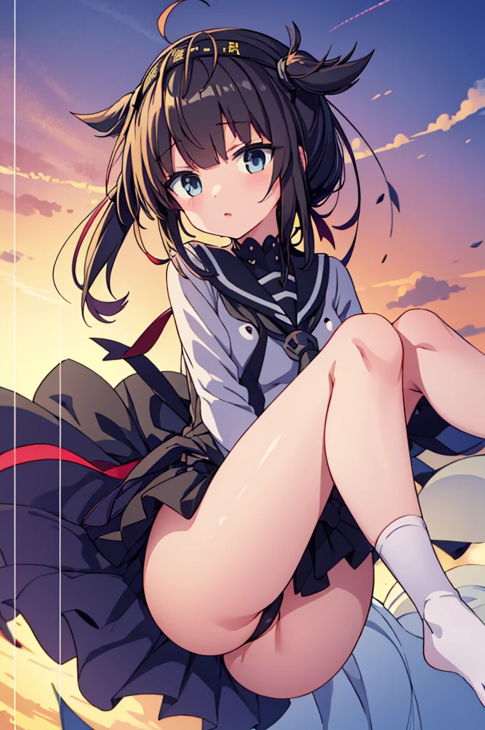 hatuduki,kancolle,Personage as the main perspective, legs, heart,