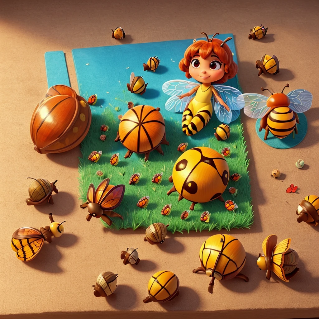 I need you to draw me Ladybugs, butterflys, bees and snails.