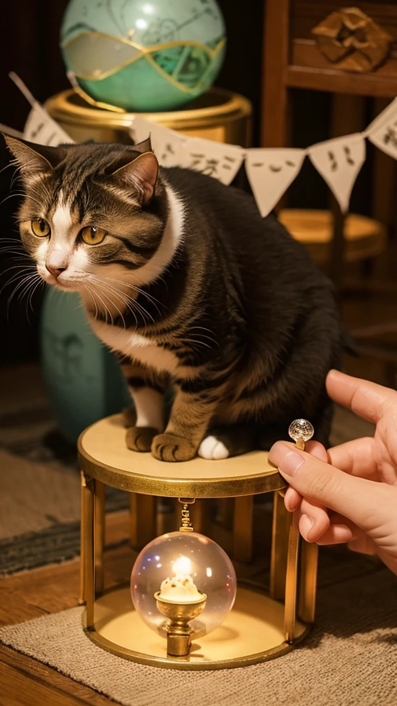 Cat fortune teller、mysterious、cute、Crystal Ball