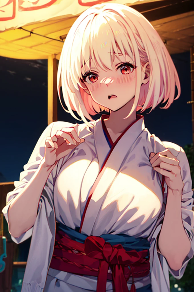 、Undressing、Acme Face、Random pose、Black Hair、nsfw、yukata、、Light cream colored hair、Short Hair、Pale red eyes、Summer festival、night、、Light cream colored hair、Short Hair、Pale red eyes、show off breasts、nose blush、1 boy、bitch、POV shooter、blush、Embarrassed look、saliva、1 boy、POV shooter、Chest grab、Small breasts、手でhide、skill、、hide、、blush、、Embarrassed look、、blush、、Perfect hands、Fine hand、、Good hands、Summer festival、night