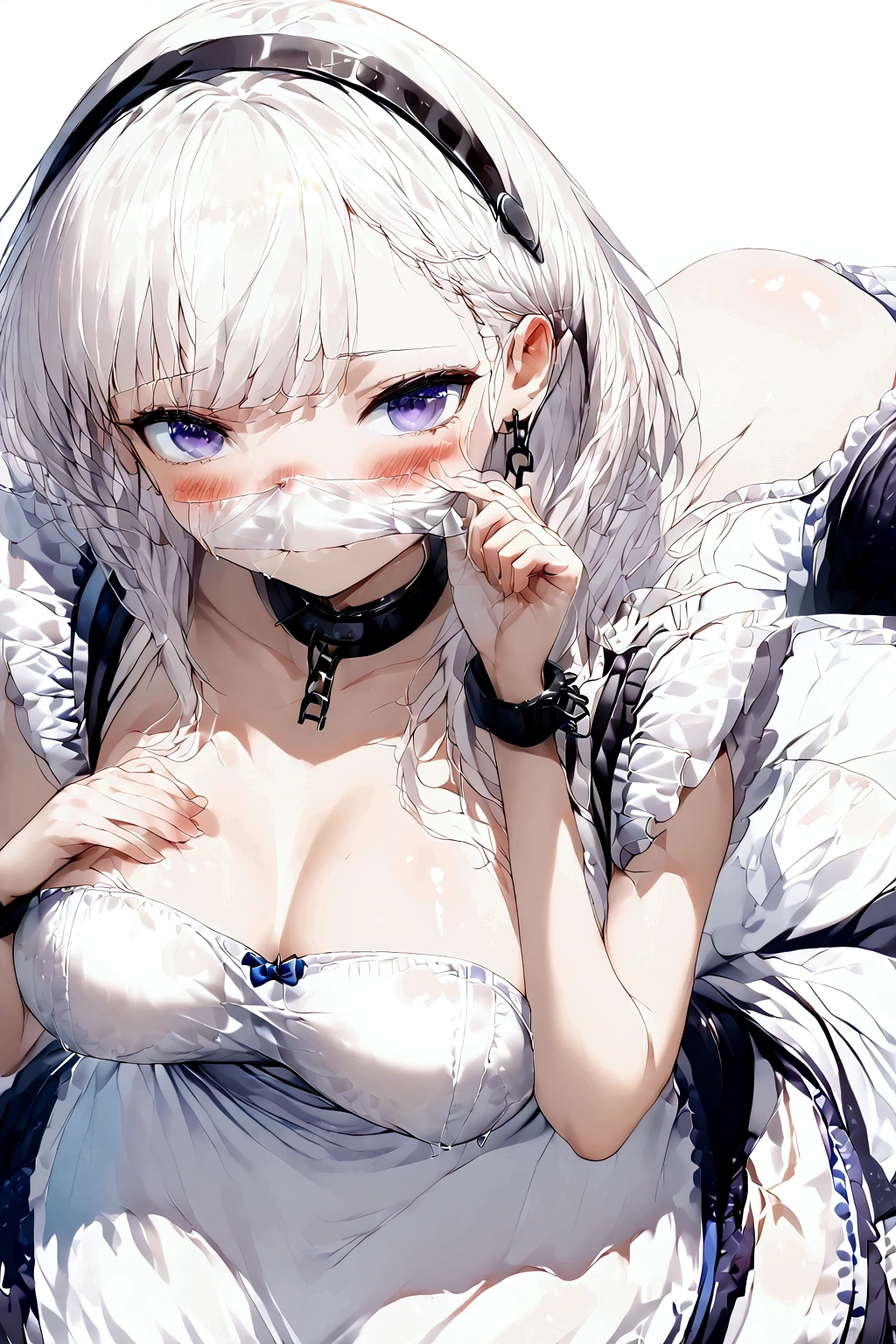 Anime. Azur Lane. 1 girl. Belfast. Housemaid. Slave. Slave collar. Shackles. Maid uniform. Cold. Runny nose. Nasal mucus. Snot. Sneezing. Heat. Heat. Fever. Sneeze. Sneeze standing. Sneeze snot. Snot flows from the nose. Itchy nose. Wants to fix it. I have to sneeze. She sneezed. Snot flew out of her nose. Snot flows from her nose after sneezing. Embarrassment. Blush. Handkerchief. He sneezes, covering his nose with his hand. Blows his nose. Clumsy. Virgin. Period. Standing. Full height. Full body. NSFW. Sneeze fetish. Ultra detail. 8k. Wax permit. Excellent quality.