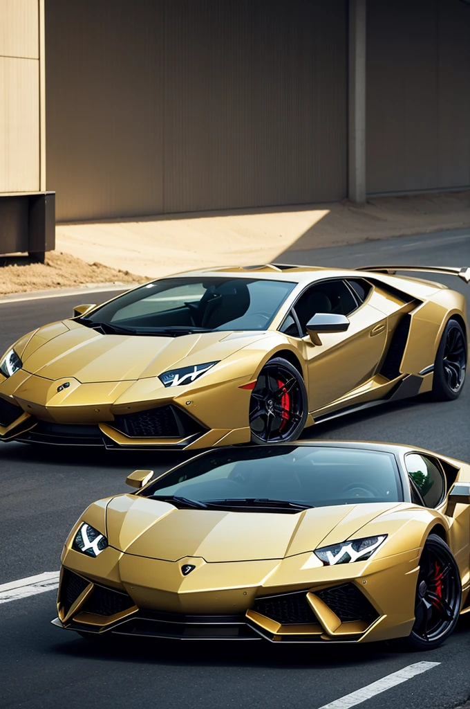A gold Lamborghini with emerald 