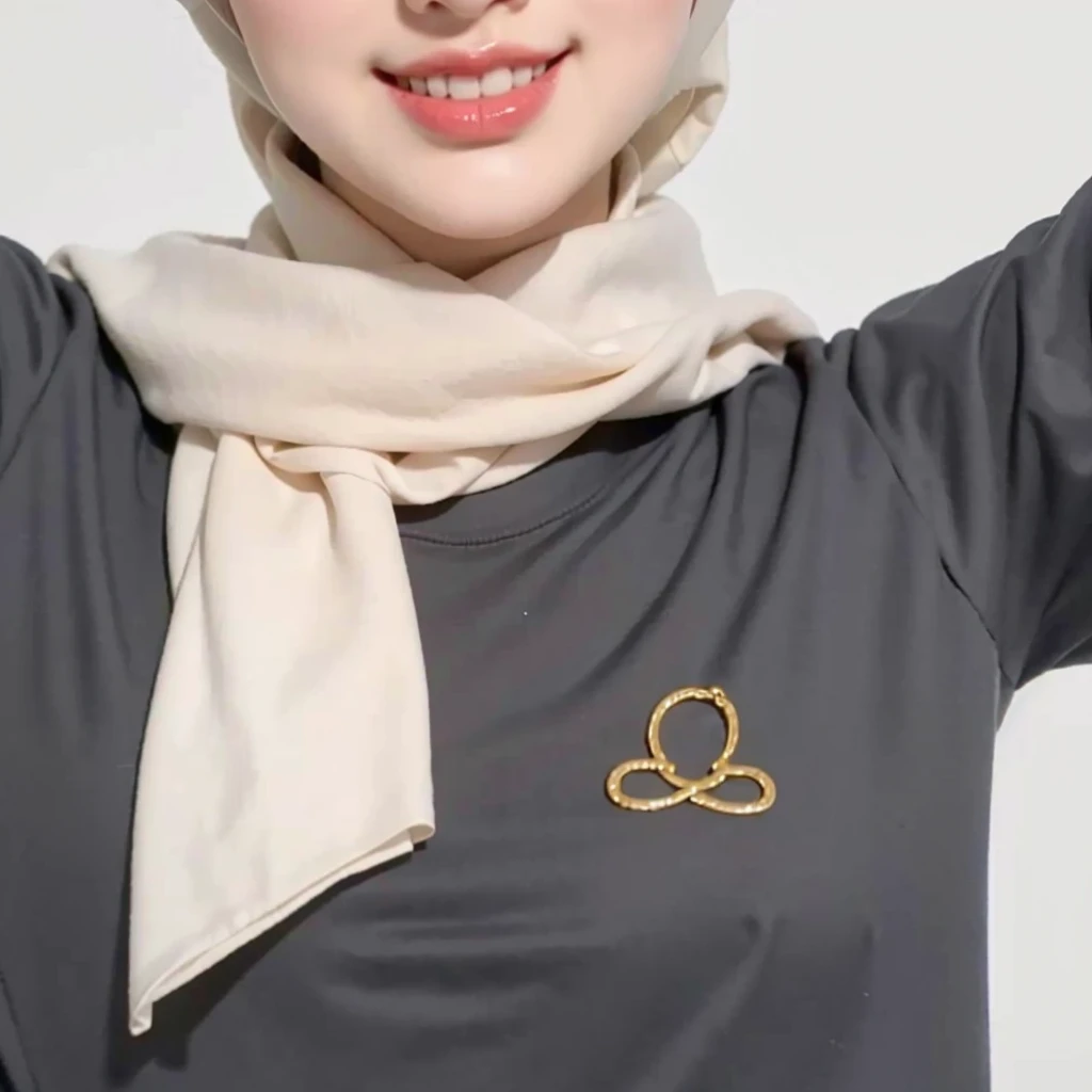 (Best quality, 8k, 32k, Masterpiece, UHD:1.2),Photo of Pretty Japanese hijab woman, large breasts, oversize crew shirt. hijab with scarf