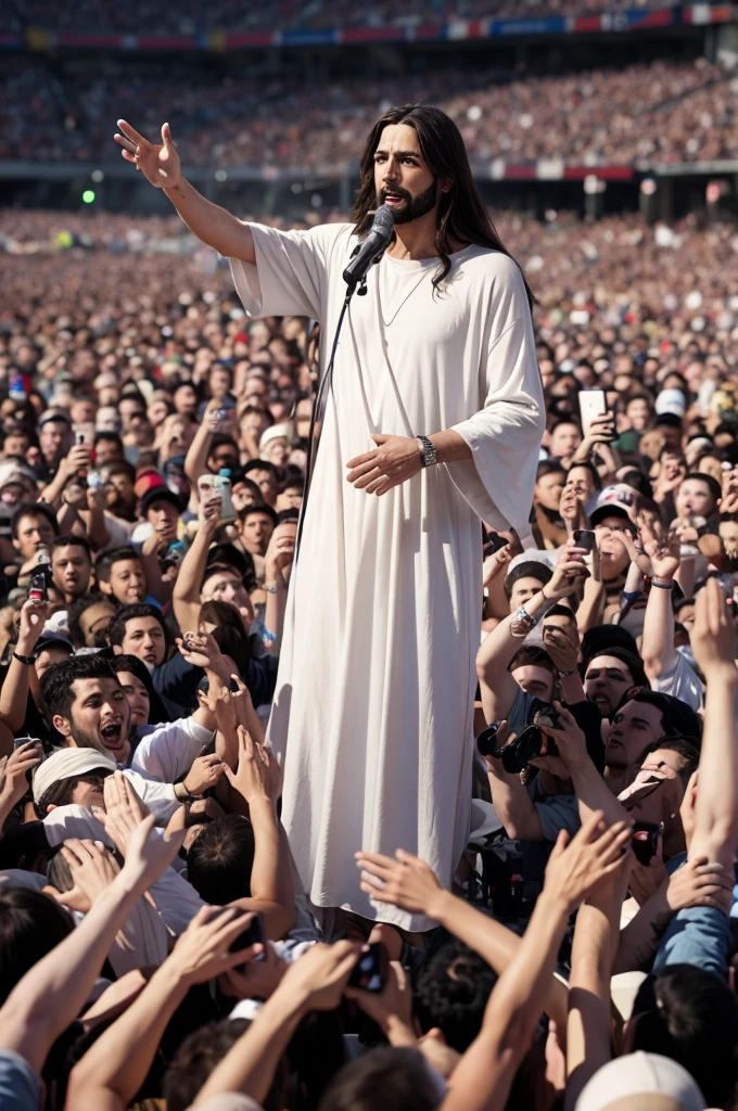 Jesus speaking to crowds