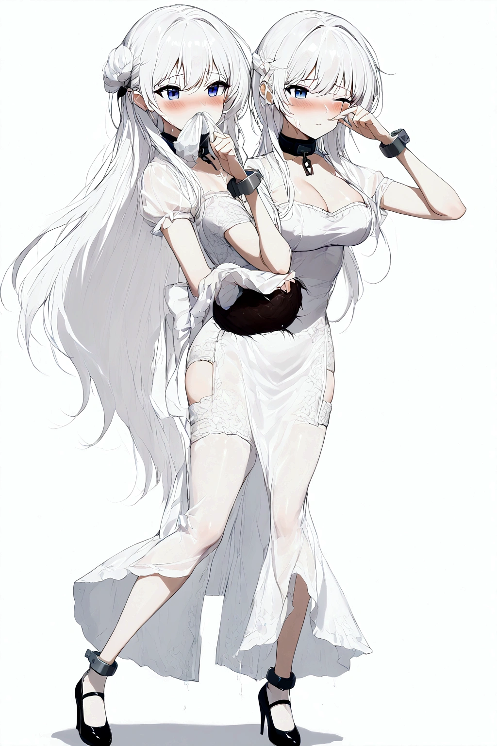 Anime. Azur Lane. 1 girl. Belfast. Housemaid. Slave. Slave collar. Shackles. Maid uniform. Cold. Runny nose. Nasal mucus. Snot. Sneezing. Heat. Heat. Fever. Sneeze. Sneeze standing. Sneeze snot. Snot flows from the nose. Itchy nose. Wants to fix it. I have to sneeze. She sneezed. Snot flew out of her nose. Snot flows from her nose after sneezing. Embarrassment. Blush. Handkerchief. He sneezes, covering his nose with his hand. Blows his nose. Clumsy. Virgin. Period. Standing. Full height. Full body. NSFW. Sneeze fetish. Ultra detail. 8k. Wax permit. Excellent quality.