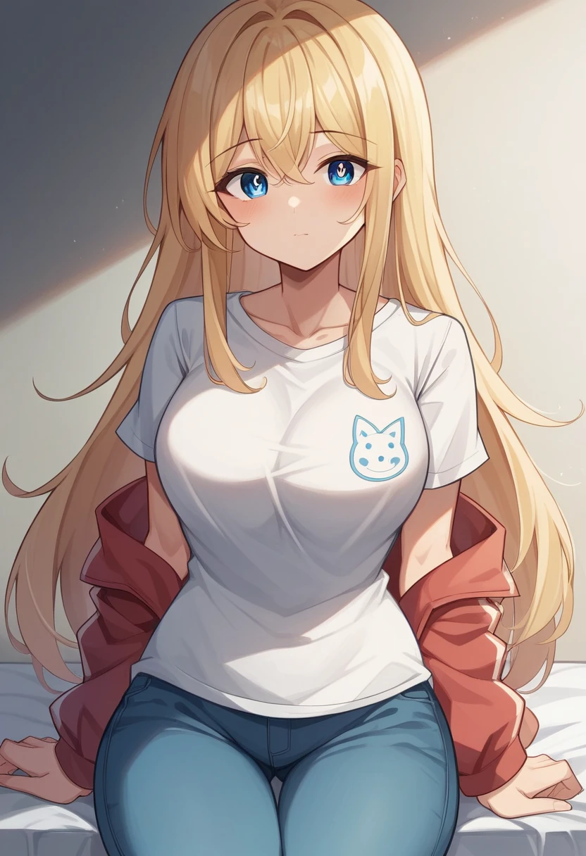 (Highest qualityのイラスト:1.2), (cute女の子:1.1), (1 girl、、Highest qualityのイラスト:1.2), (1 girl、Kind eyes、blue eyes:1.2)、Blonde、Semi-long hair、Mature、(Highest quality、Very detailed、cute、Ultra-high resolution) 、Tailor's Jacket、pants suit、Collarless T-shirt
