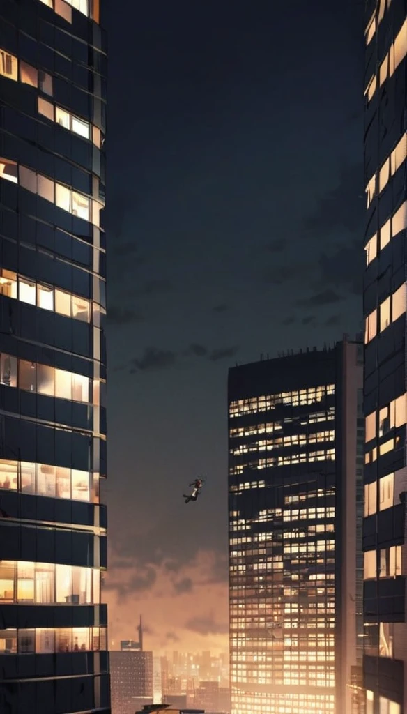 A boy is falling down the tall 10th floor building
