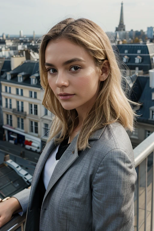 fille cheveux blonds, Observation des étoiles sur les toits de la ville:
S&#39;évader sur un toit dans une ville animée pour observer les étoiles offre un contraste entre l&#39;environnement urbain et les merveilles célestes au-dessus., procurant un sentiment de quiétude et d&#39;émerveillement.