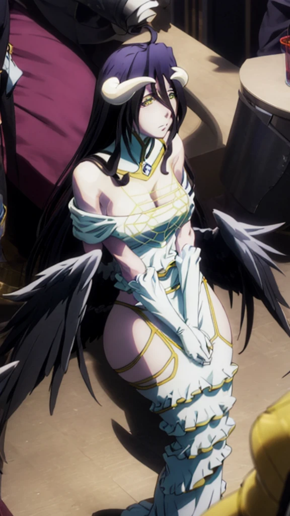 Albedo on the beach in a black bikini