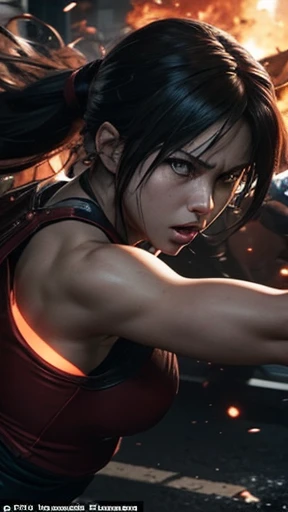 anime, personality: Shift to a high-octane action sequence as the characters engage in a fierce battle against a horde of menacing creatures. The fast-paced combat unfolds with dynamic camera angles and fluid movements, capturing the intensity of the confrontation. Close-up shots of the characters' determined faces and agile fighting style convey their unwavering commitment to protecting each other and overcoming the odds. unreal engine, hyper real